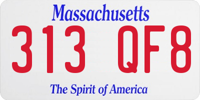 MA license plate 313QF8