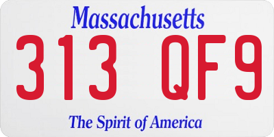 MA license plate 313QF9
