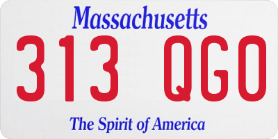 MA license plate 313QG0