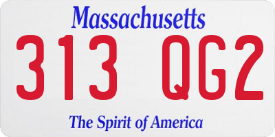 MA license plate 313QG2