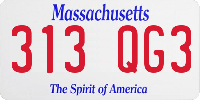 MA license plate 313QG3