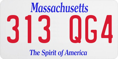 MA license plate 313QG4