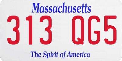 MA license plate 313QG5