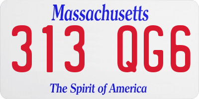MA license plate 313QG6