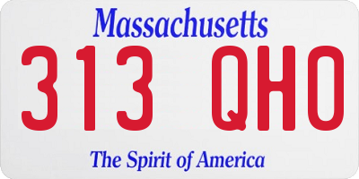 MA license plate 313QH0