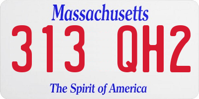 MA license plate 313QH2