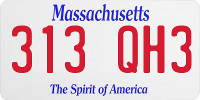 MA license plate 313QH3