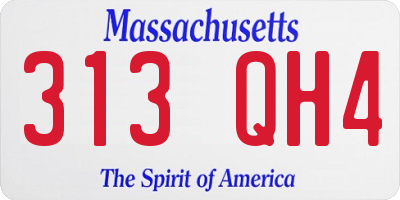 MA license plate 313QH4