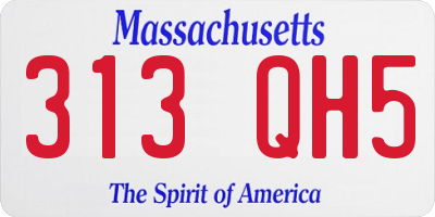 MA license plate 313QH5