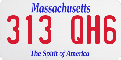 MA license plate 313QH6