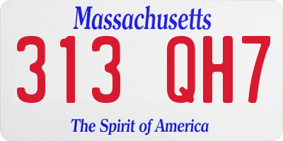MA license plate 313QH7