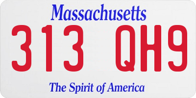 MA license plate 313QH9