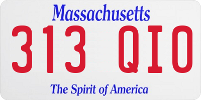 MA license plate 313QI0