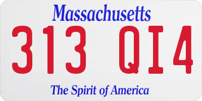 MA license plate 313QI4
