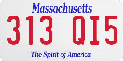MA license plate 313QI5