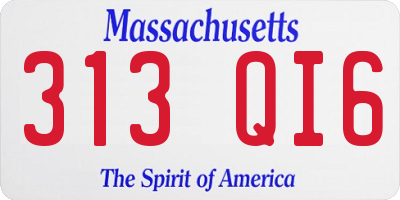 MA license plate 313QI6