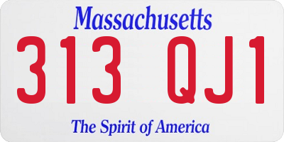MA license plate 313QJ1