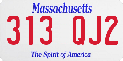 MA license plate 313QJ2