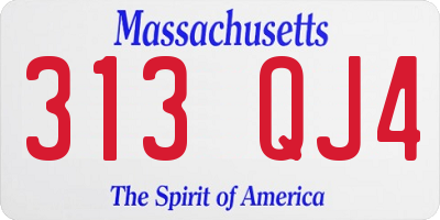 MA license plate 313QJ4