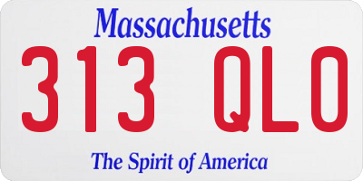 MA license plate 313QL0