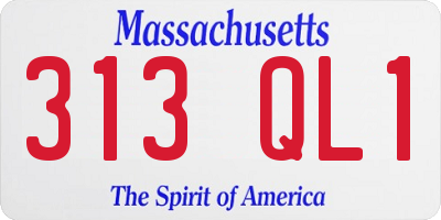MA license plate 313QL1