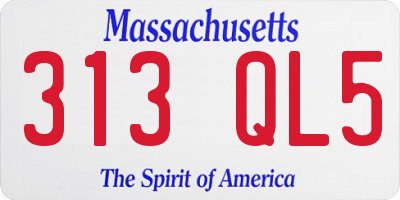 MA license plate 313QL5