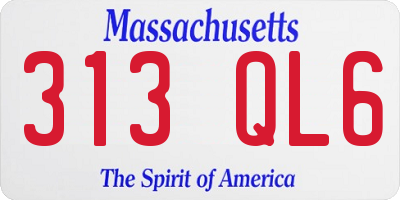 MA license plate 313QL6