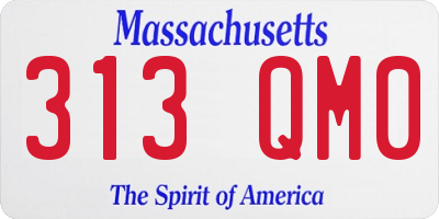 MA license plate 313QM0