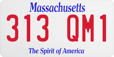 MA license plate 313QM1