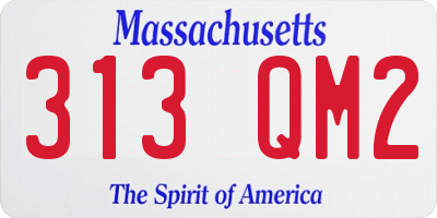 MA license plate 313QM2