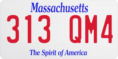 MA license plate 313QM4