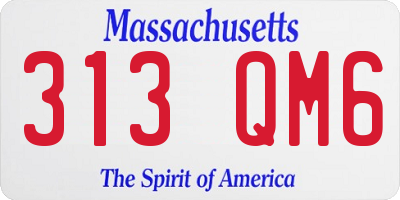 MA license plate 313QM6