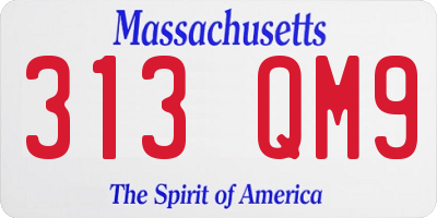 MA license plate 313QM9