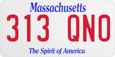 MA license plate 313QN0