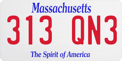 MA license plate 313QN3
