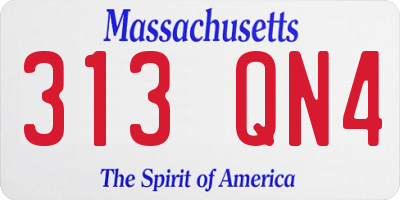 MA license plate 313QN4