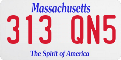 MA license plate 313QN5