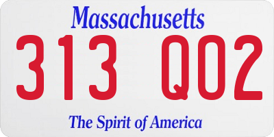 MA license plate 313QO2