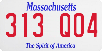 MA license plate 313QO4