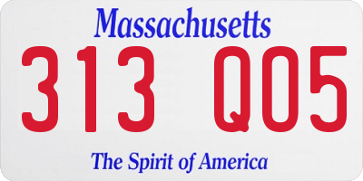 MA license plate 313QO5