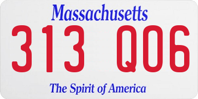 MA license plate 313QO6