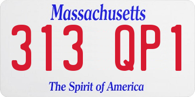 MA license plate 313QP1