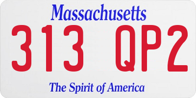 MA license plate 313QP2