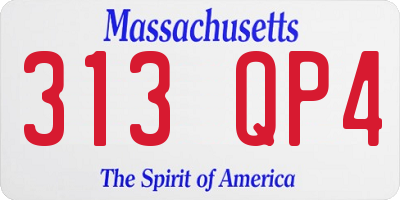 MA license plate 313QP4