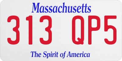 MA license plate 313QP5