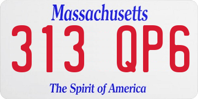 MA license plate 313QP6