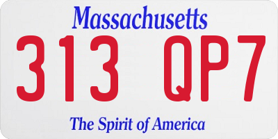 MA license plate 313QP7