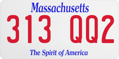 MA license plate 313QQ2