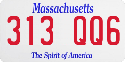 MA license plate 313QQ6