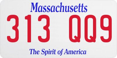 MA license plate 313QQ9
